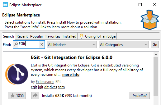Egit in the Eclipse Marketplace 