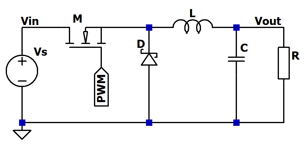 Step-down buck converter circuit diagram