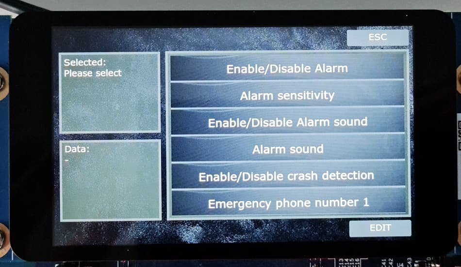 instrument cluster alarm screen