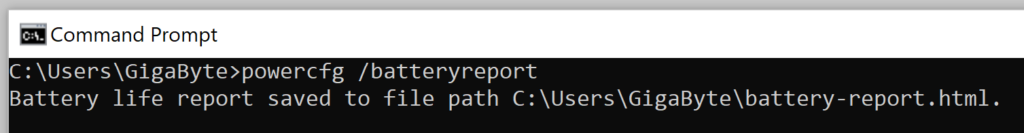 CMD powercfg batteryreport